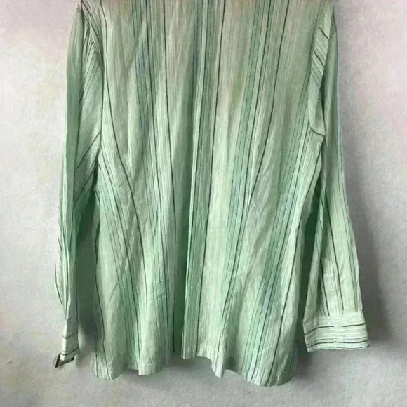 NWT Merona Women's Long Sleeve Button Up Multicolor Striped Cotton Top Size 22W - Picture 7 of 8